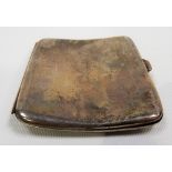 Silver cigarette case of plain form, Birmingham 1913, weight 4oz approx.