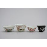 Lot: four bowls in Chinese porcelain (4cm)