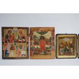 Lot: three icons (22x26cm)