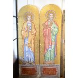 Two large Italian mosaïcs 'apostles' (68x240cm)