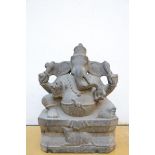 'Ganesha' Indian granite sculpture, Nayak period 18th/19th century (51x23x62cm)