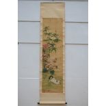 Chinese scroll 'cat with butterflies' (47x175cm)