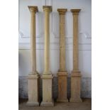 Lot: two pairs of wooden columns (296cm)