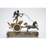 An Empire style clock 'angel on a carriage' (14x48x40cm)