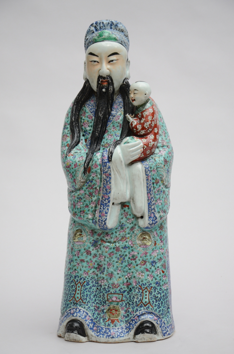 Sculpture of a priest in Chinese porcelain (*) (58cm)