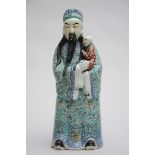Sculpture of a priest in Chinese porcelain (*) (58cm)