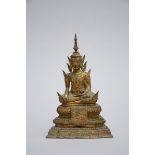 Thai buddha in gilded bronze (11x20x33cm)