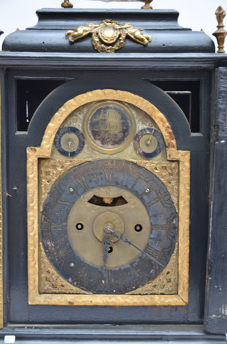 A wooden table clock, Antony Moltzer in Wien (18x30x55cm) - Image 2 of 4