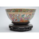 Large coupe in Chinese Canton porcelain (39x17cm)