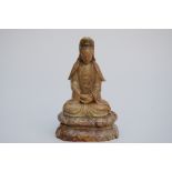 Chinese 'guanyin' in soapstone (*) (18cm)