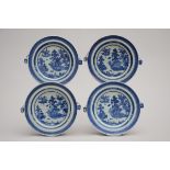 Four plates in Chinese blue and white porcelain (*) (24x5cm)
