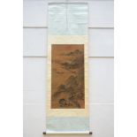 Chinese scroll 'landscape with fishermen' (57x110cm)