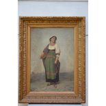 J. Pauwels (Ghent 1875): painting (o/c) 'Napolitan lady' (66x97cm)