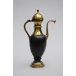 Oriental jug with copper fittings, inscripties (*) (47cm)