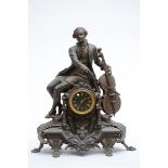 A zamacq clock with musician (20x50x62cm)