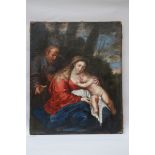 Antwerp (17th/18th century): painting (o/c) 'Madonna and Joseph with child' (59x73cm)