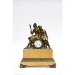 Charles X clock in marble and bronze 'mythological couple' (*) (20x47x63cm)