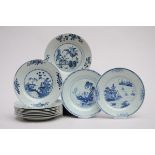 Lot: plates in Chinese blue and white porcelain (*) (23cm)