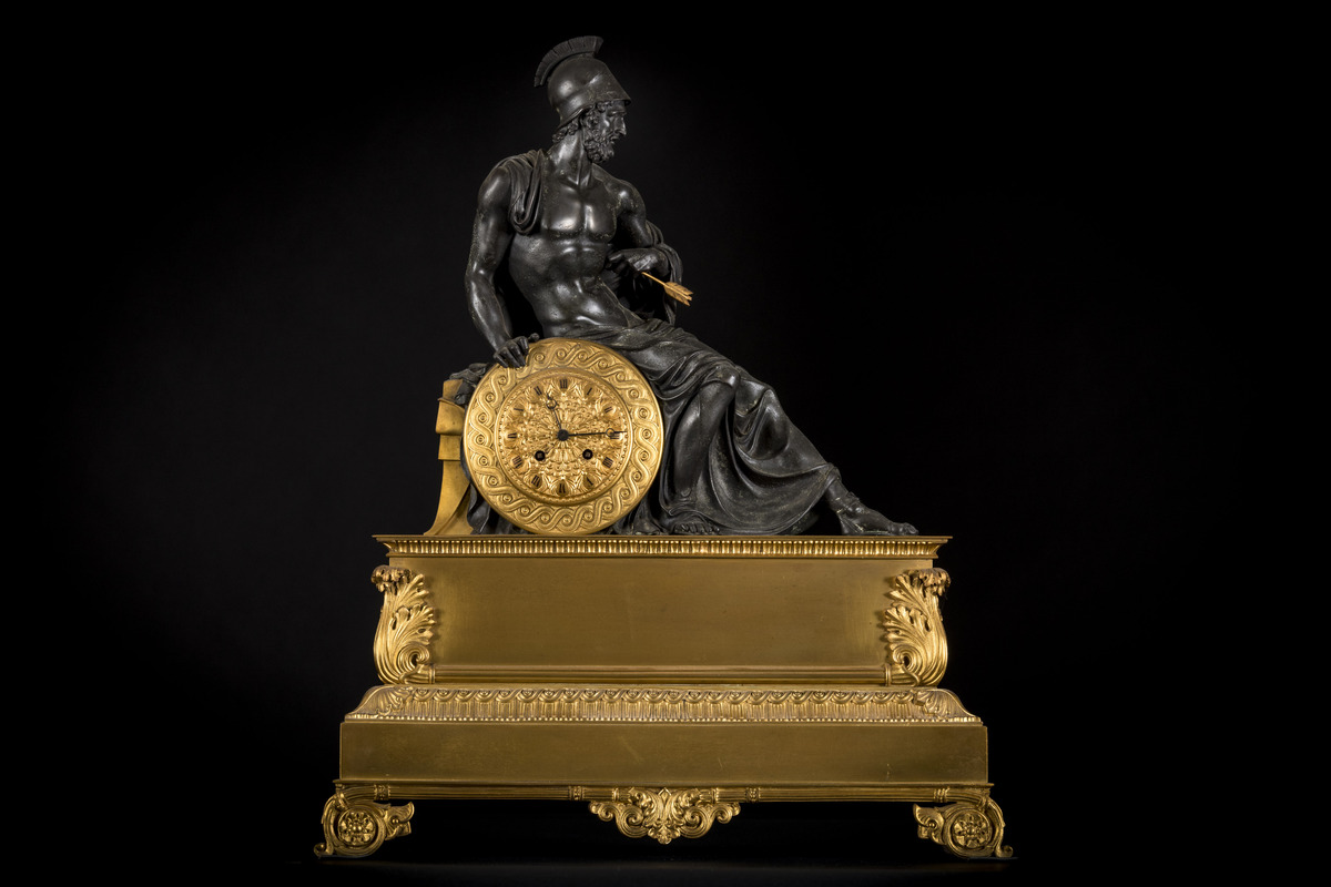 Large Empire clock with mythological figure (18x52x65cm)