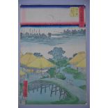 Hiroshige : Japanese woodblockprint (34x22cm)