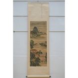 Chinese scroll 'palaces in a mountain landscape' (55x150cm)