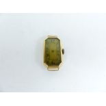 An Art Deco, 18 ct yellow gold, ladies wristwatch case and dial