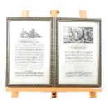 Two 19th century, framed and glazed, printed musical score sheets