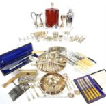 A large collection of silver plated items, mainly by Elkington & Co