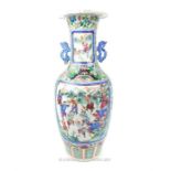 A very large, 19th century, Cantonese, vase in the famille rose palette