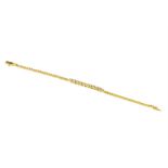 A 14 ct yellow gold and diamond bracelet
