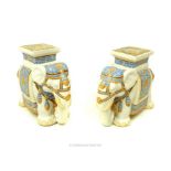 A pair of ceramic Indian elephants; each 43.50 cm high