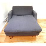 A contemporary day bed in grey upholstery; 168cm long.