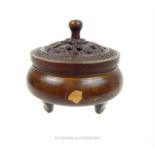 A Chinese bronze incense burner