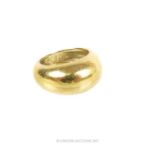 A chunky 18ct yellow gold Bombe shaped ring