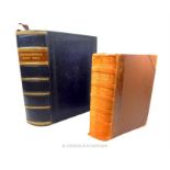 Two antique bibles to include a very large black leather bound Family bible