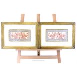 A pair of gilt-wood, framed, 19th century, sanguine prints depicting amorous centaurs