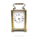 A brass carriage clock