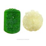 Two Chinese jade carvings