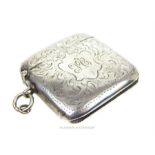 A late Victorian sterling silver vesta case