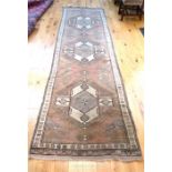 A fine Turkish wool runner in muted colours