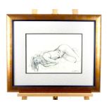 Geoffrey, A gilt framed, female nude in pencil (From the estate of Laurie Lee)