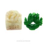 Two Chinese, carved hardstone items
