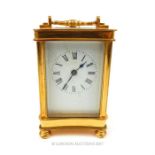 A 20th century gilt brass carriage clock