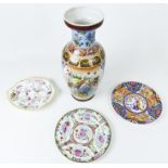 Four oriental, ceramic items