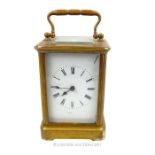 A 20th century gilt brass carriage clock