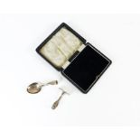 A boxed, Christening set to include a sterling silver pusher and spoon