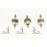 A set of three hanging lanterns