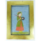 An Indo-Persian gouache painting of a swordsman