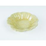 An attractive, Chinese, crackle-glaze bowl with scalloped rim