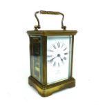 A Pariss of Rugby carriage clock with case; 13.5cm high.